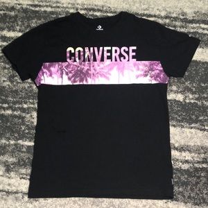 Black converse T-shirt with pink print